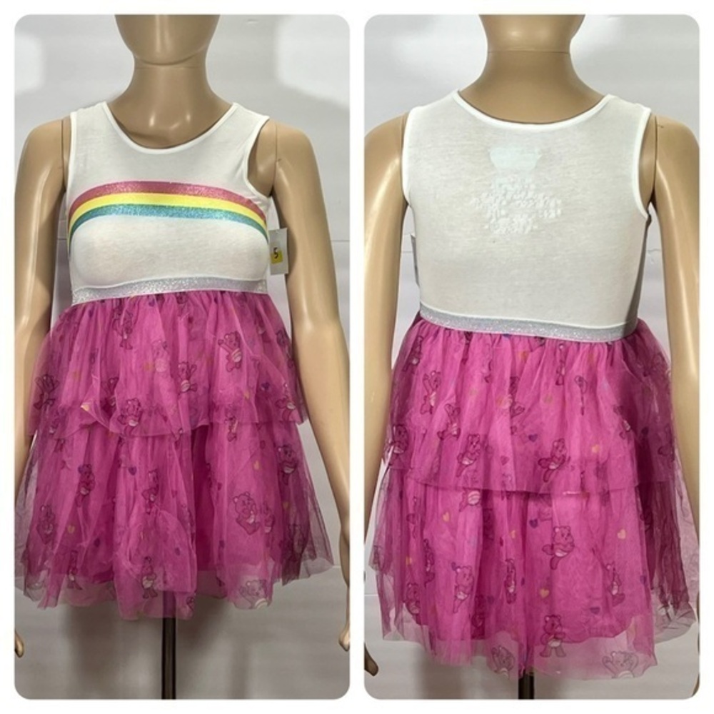 NWT CARE BEARS UNLOCK THE MAGIC GIRLPINK TUTU DRESS SIZE SM / C / P/ (6/6X)